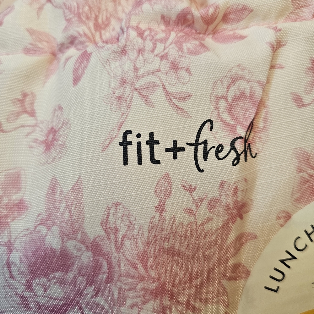 Pink on Pink floral Lunch Tote for Women - Picture 3 of 12